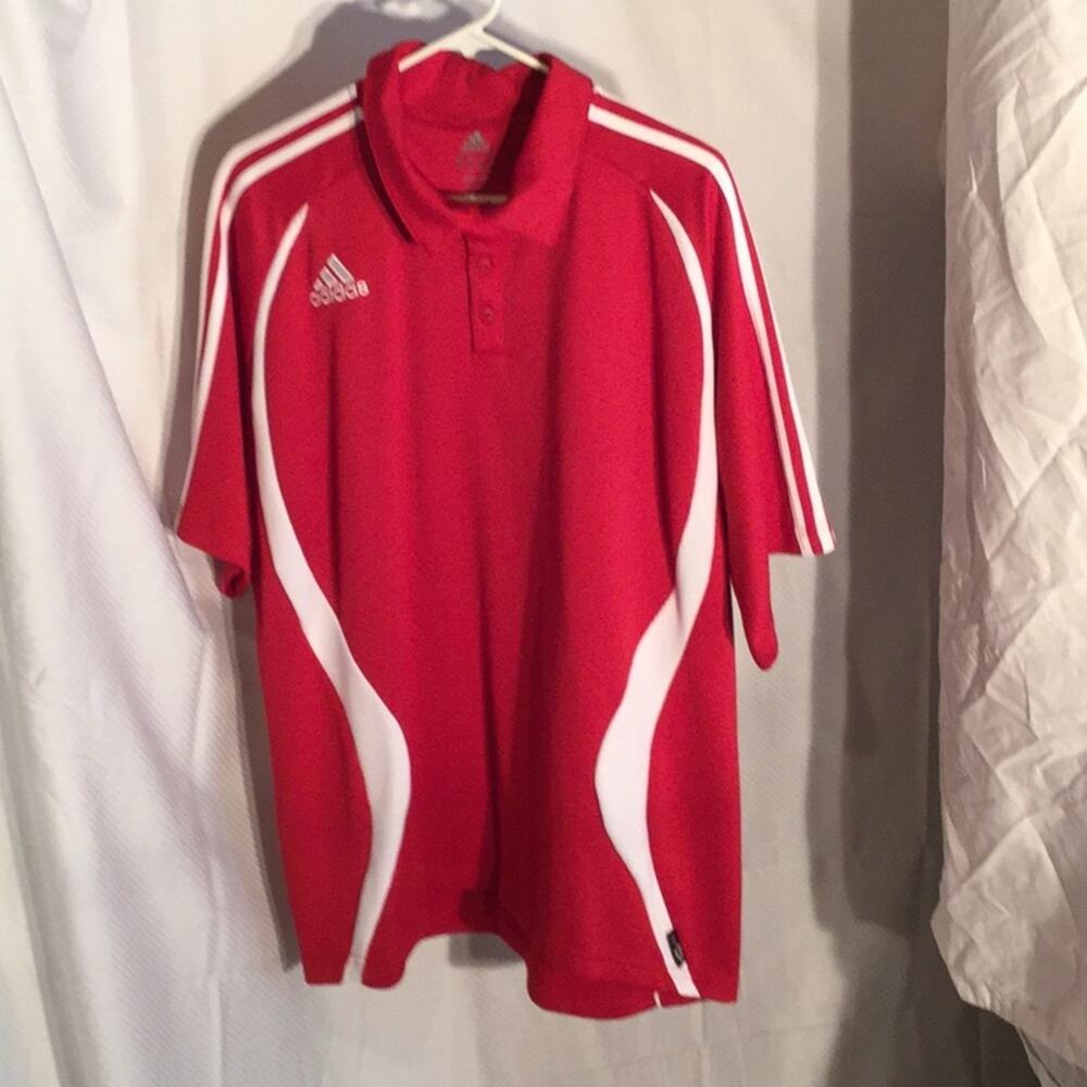 Adidas red white xl polo/ golf shirt worn once euc